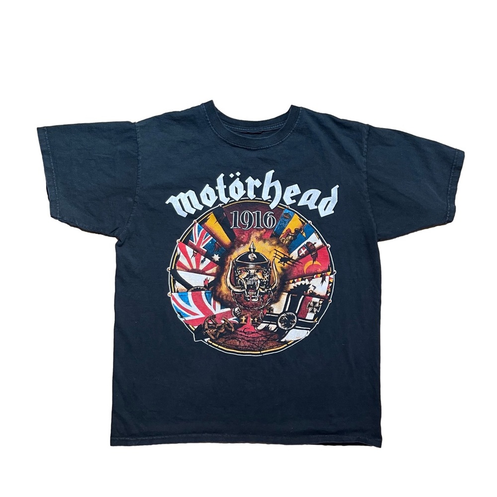 Vintage Motörhead Band 1916 Double-Sided Graphic T-Shirt Black Medium